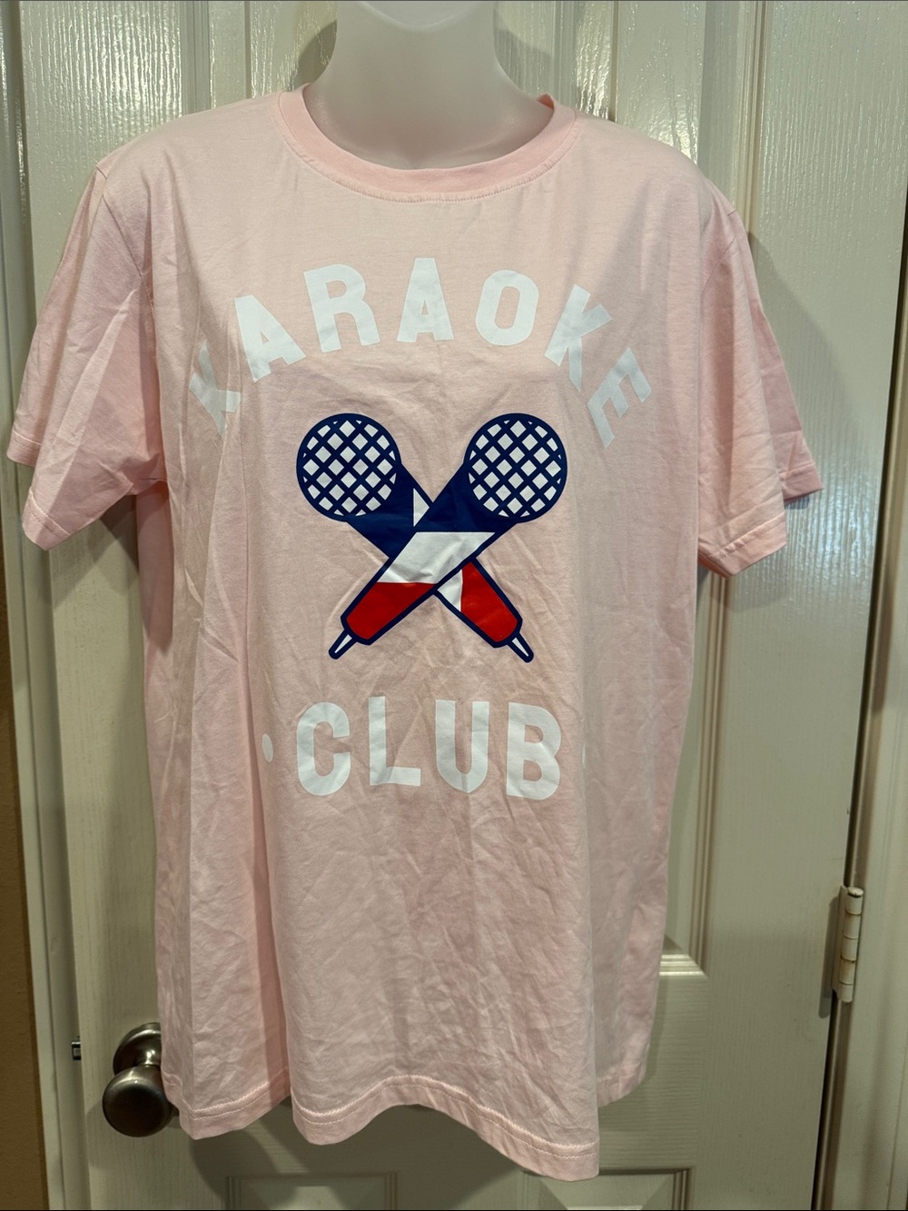 NWT - Madewell Club Petanque Pink “Club Karaoke” Tee Shirt. Sz Medium